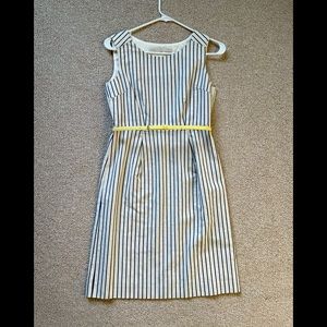 Stripe sleeveless dress with belt,made in Japan